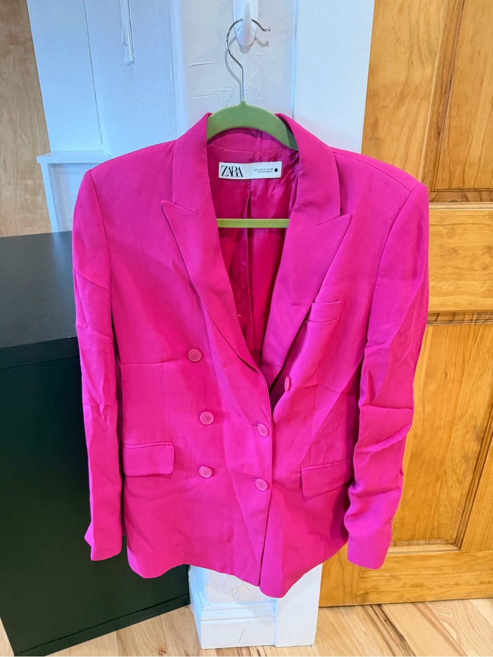 ZARA Hot Pink Double-Breasted Blazer